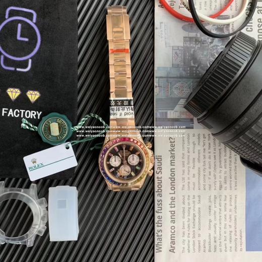 BL全新迪通拿彩虹款。型号：116599RBOW-116598RBOW-116595RBOW.彩虹迪通拿一表难求！镶嵌根据原厂颜色渐变过渡最协调的36颗宝石进行优化处理，高度、角度一致 商品图4