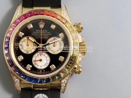 BL全新迪通拿彩虹款。型号：116599RBOW-116598RBOW-116595RBOW.彩虹迪通拿一表难求！镶嵌根据原厂颜色渐变过渡最协调的36颗宝石进行优化处理，高度、角度一致 商品图9