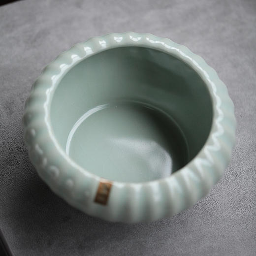 【分寸汝窑】【尘清水洗】7.5x16.6cm 600ml 杯水洗手工开片陶瓷汝瓷笔洗茶缸水缸功夫茶 商品图2