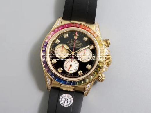 BL全新迪通拿彩虹款。型号：116599RBOW-116598RBOW-116595RBOW.彩虹迪通拿一表难求！镶嵌根据原厂颜色渐变过渡最协调的36颗宝石进行优化处理，高度、角度一致 商品图12