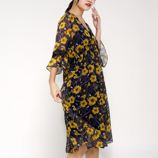 丁摩 真丝连衣裙蕾丝花边印花时尚海边度假两件套桑蚕丝连衣裙20-73DB499240531 商品图2