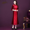 WXY-6508W新款中国风复古礼服金丝绒修身旗袍裙 商品缩略图0