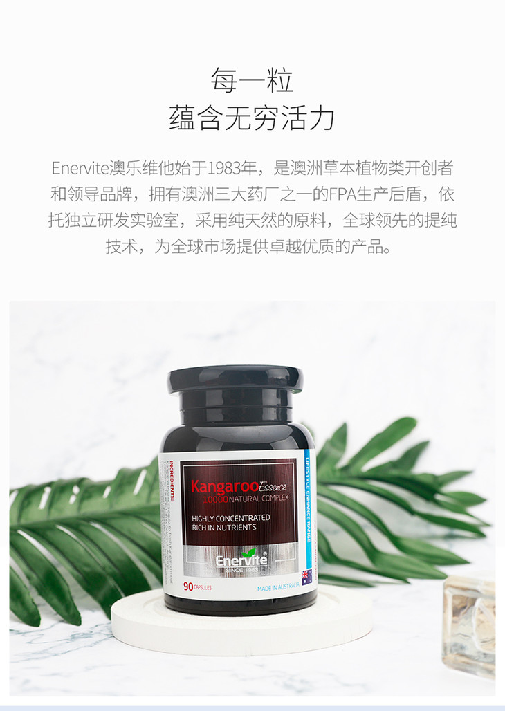 澳乐维他袋鼠精 90粒/瓶 高含量浓缩精华中西结合精心