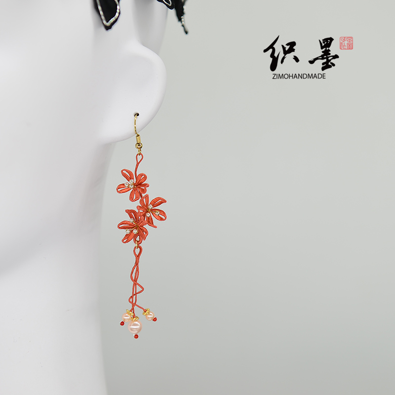 原创设计手工非遗缠花2020时尚新款耳坠发钗中国风古风织墨
