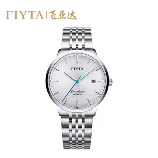 飞亚达(FIYTA)手表GA801002.WWW达风致系列超薄自动休闲防水商务机械精钢真皮男表 白盘钢带 商品图0