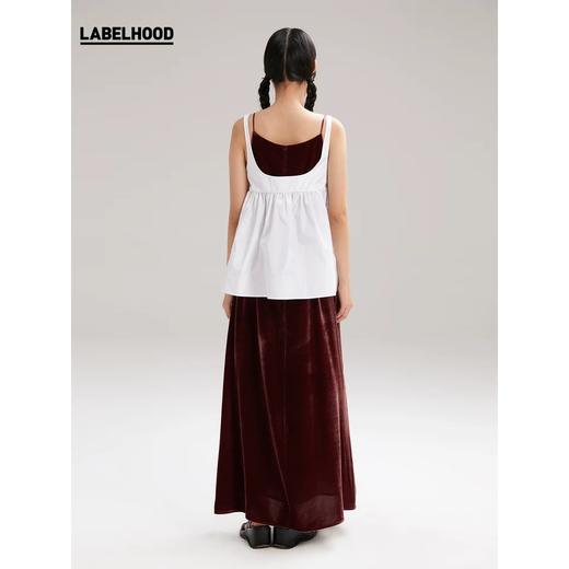 MARCHEN白色背心式褶皱吊带短上衣女 LABELHOOD/蕾虎 MA19SST50 商品图4