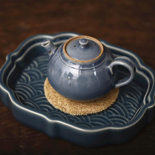 「景德镇祥云、海浪壶承」手工雕刻茶器 圆形方形干泡功夫茶茶具 果盘 商品图8