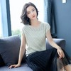 PY-38810     春季薄款女士针织衫时尚镂空V字纹短袖蝙蝠衫宽松显瘦女士上衣 商品缩略图0