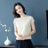 PY-38815      春夏季韩版新款时尚宽松显瘦女装短袖T恤纯色圆领插肩袖打底衫 商品缩略图3