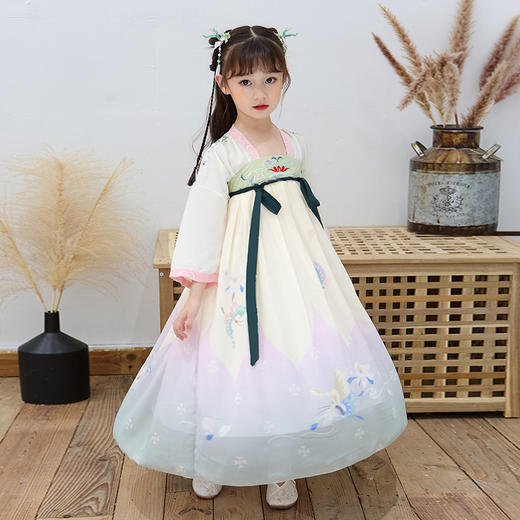 SYCB-19806爆款新品春秋女童汉服齐胸襦裙古装刺绣仙女裙XCX 商品图0