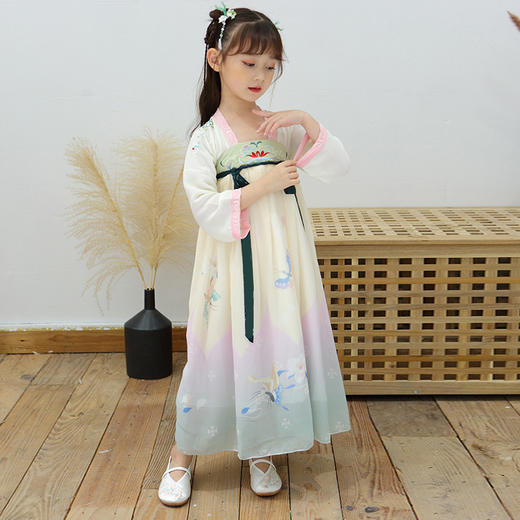 SYCB-19806爆款新品春秋女童汉服齐胸襦裙古装刺绣仙女裙XCX 商品图3