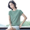 PY-38815      春夏季韩版新款时尚宽松显瘦女装短袖T恤纯色圆领插肩袖打底衫 商品缩略图4