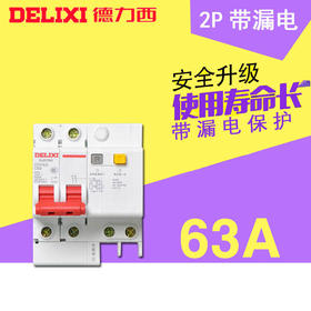 德力西 断路器  2P63A带漏电 时价联系客服