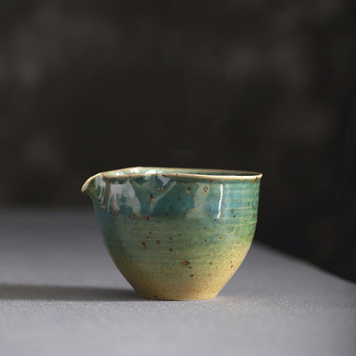 「景德镇全手工球孔蕉叶绿粗陶茶壶茶杯」 窑变釉主人壶 个人把玩陶瓷壶 品茗杯 商品图12