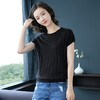 PY-38815      春夏季韩版新款时尚宽松显瘦女装短袖T恤纯色圆领插肩袖打底衫 商品缩略图1