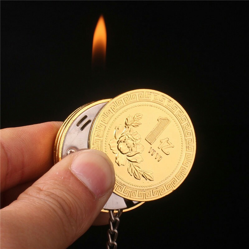 金色一亿硬币打火机