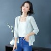 PY-38806      春季新款时尚潮流爆款防晒冰丝针织衫开衫短款中袖薄款女上衣 商品缩略图4