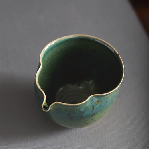 「景德镇全手工球孔蕉叶绿粗陶茶壶茶杯」 窑变釉主人壶 个人把玩陶瓷壶 品茗杯 商品图13