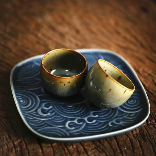 「景德镇全手工球孔蕉叶绿粗陶茶壶茶杯」 窑变釉主人壶 个人把玩陶瓷壶 品茗杯 商品图11