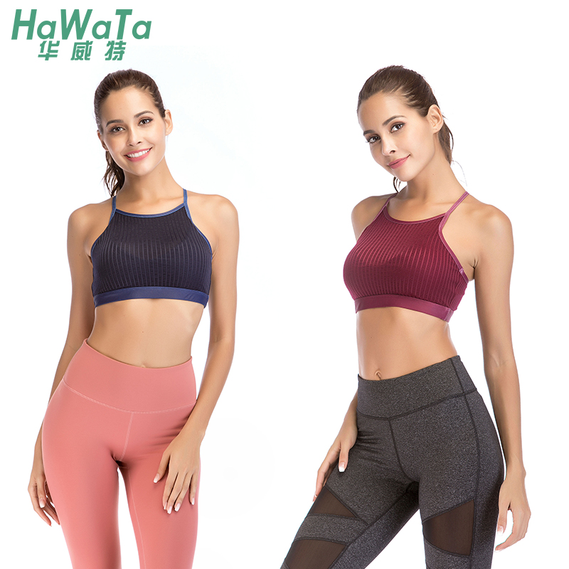 《捡漏专场   不退换》小波纹网纱BRA运动上衣（含胸垫）
