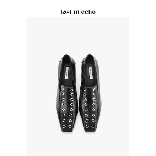 设计师女鞋lost in echo气眼装饰猫跟乐福鞋 商品图3