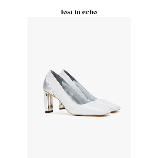 设计师女lost in echo不规则铁件波浪跟方头单鞋 商品图1