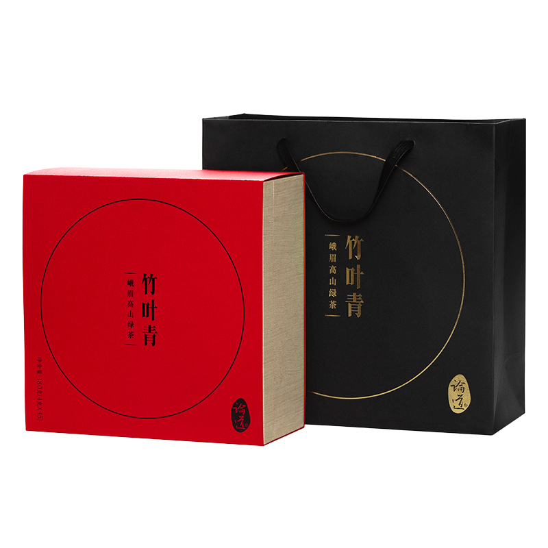 竹叶青茶叶峨眉高山绿茶特级(论道)仿木纹礼盒180g