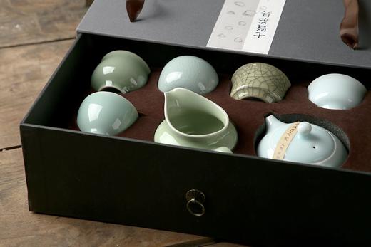 龙泉青瓷 工艺美术大师张晞 七贤茶具  送大师盖碗 商品图0