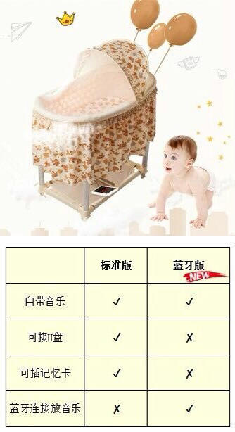 新寄托电动摇篮床（蓝牙版） 商品图1