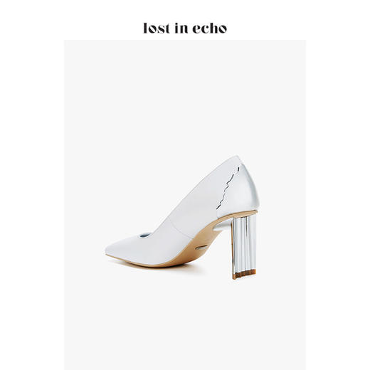 设计师女lost in echo不规则铁件波浪跟方头单鞋 商品图4