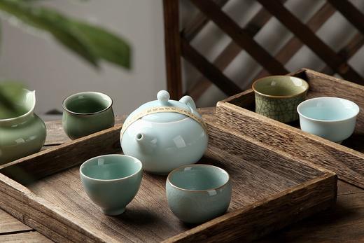 龙泉青瓷 工艺美术大师张晞 七贤茶具  送大师盖碗 商品图1
