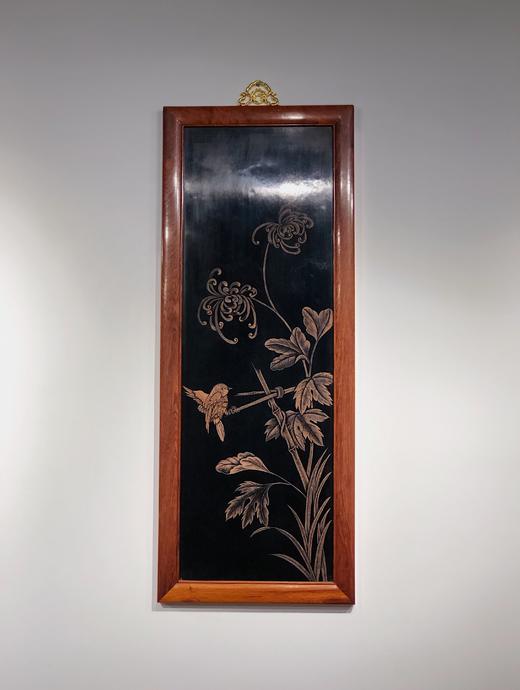 红桥红 家具严选  缅甸花梨(大果紫檀）  【梅兰竹菊影雕挂屏】 商品图8