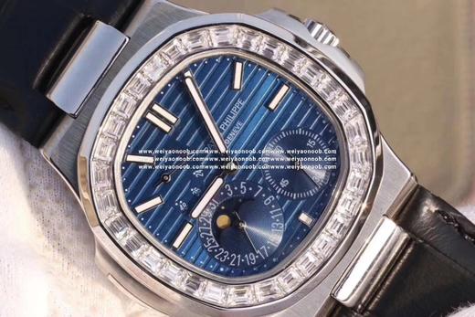 🔥N荐表【高品质版本】百达翡丽运动系列（鹦鹉螺）5724（霸道总裁）升级版。所有功能同正品（10字位动能显示 7字位日历和月相 4字位小秒针），和原装一样的带水平压纹图案，带荧光刻度 ，40mm 商品图4