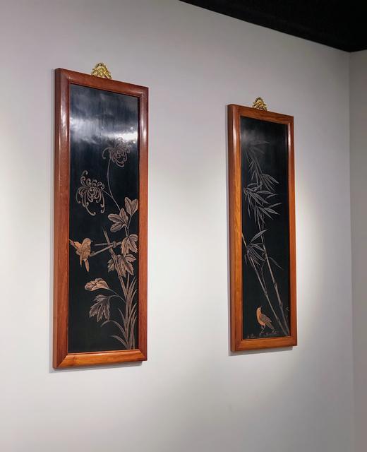 红桥红 家具严选  缅甸花梨(大果紫檀）  【梅兰竹菊影雕挂屏】 商品图4