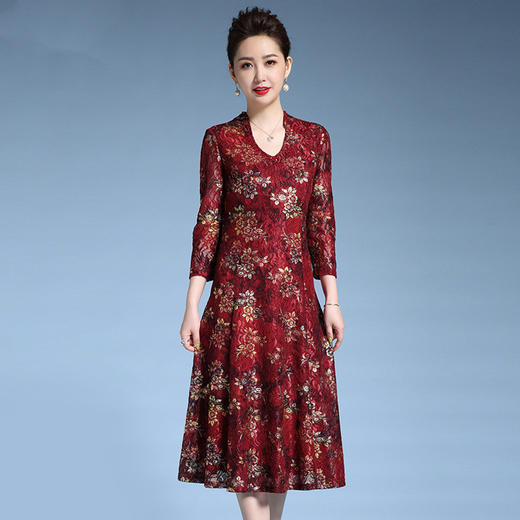 MY-69181春季新款中长款蕾丝连衣裙 商品图1