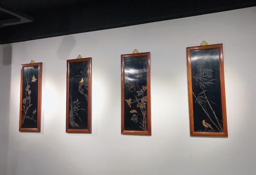 红桥红 家具严选  缅甸花梨(大果紫檀）  【梅兰竹菊影雕挂屏】 商品图1