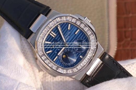 🔥N荐表【高品质版本】百达翡丽运动系列（鹦鹉螺）5724（霸道总裁）升级版。所有功能同正品（10字位动能显示 7字位日历和月相 4字位小秒针），和原装一样的带水平压纹图案，带荧光刻度 ，40mm 商品图7