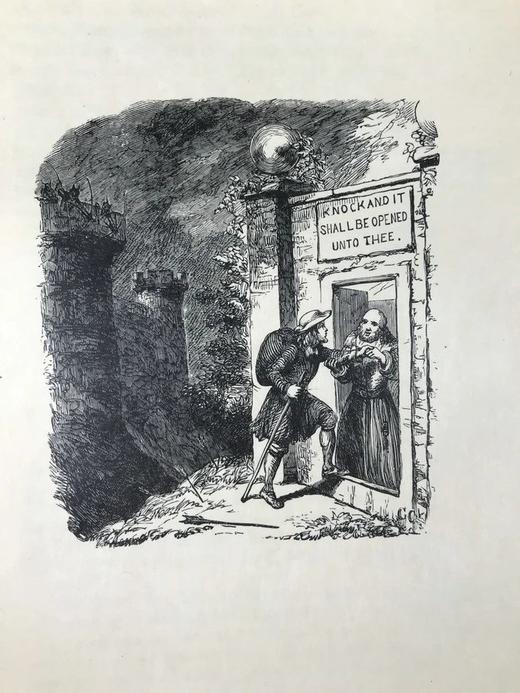 限量签名 罕见克鲁克香克25幅木版画插图 1903年 班扬《天路历程》 漆布精装16开 商品图7