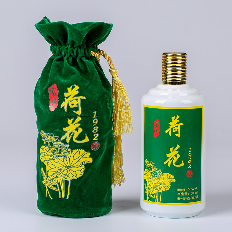 荷花酒茅台镇53度酱香型白酒 纯粮坤沙酒老酒窖藏酱香酒 单瓶大容量五
