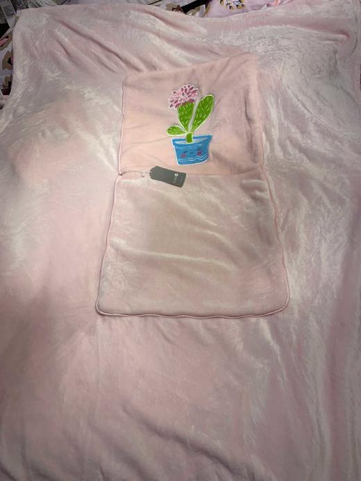 仙人掌法兰绒靠垫毯 商品图1