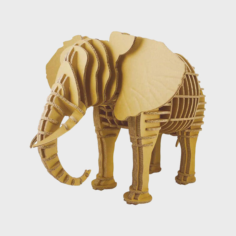 台湾纸箱王 DIY动物系列 大象 创意DIY瓦楞纸拼图