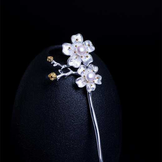YM-FZ16030新款925银唯美珍珠樱花发簪 商品图3