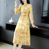 WWM-46416春季新款真丝印花订珠连衣裙 商品缩略图0