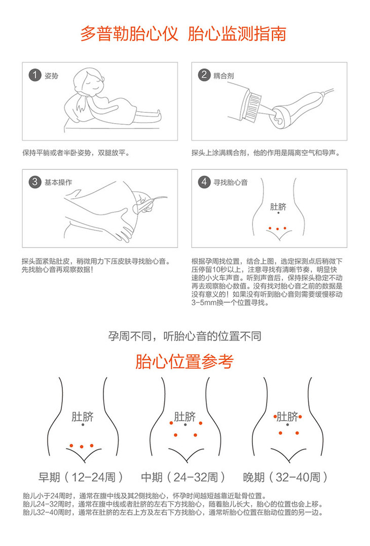 【胎心监测仪】高灵敏独立探头 在家轻松测 孕期无压力