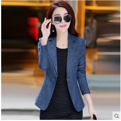 HY-061新款修身显瘦女士小西服长袖休闲ol气质百搭外套 商品图0