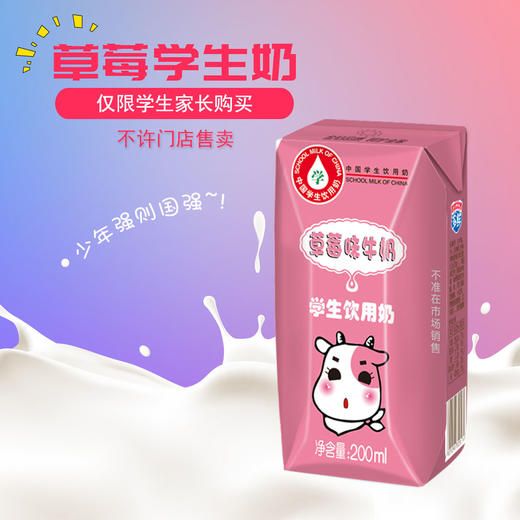 【秒杀】草莓学生奶200ml*24盒/箱，生产日期1月份，保质期6个月 商品图0