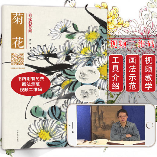 包邮名家教你画套装四本映山红水仙菊花蝴蝶中国画技法丛书儿童成人国画入门教程附赠视频教学花鸟技法临摹教材书河南美术出版社 商品图3