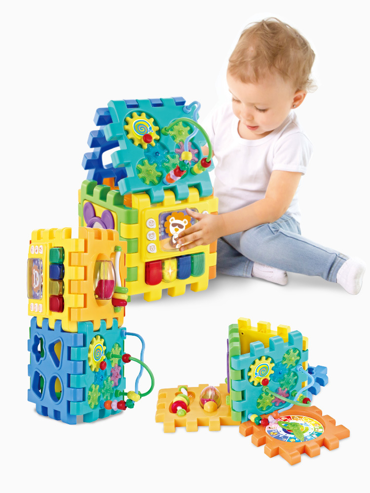 谷雨益智儿童玩具1-3周岁积木宝宝六面盒男女孩形状配对