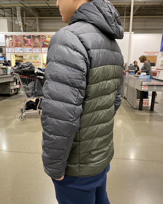  19新 EDDIE BAUER 男士休闲纯色拼色品牌字母连帽羽绒服 商品图3