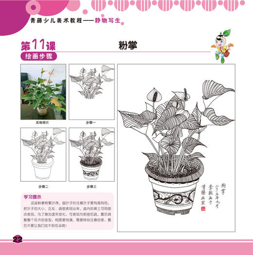 青藤少儿美术教程4册 静物写生远景写生近景写生装饰线描 正版培训班推荐儿童启蒙画教程 彩铅风景线描写生教程写生/少儿美术教材 商品图3